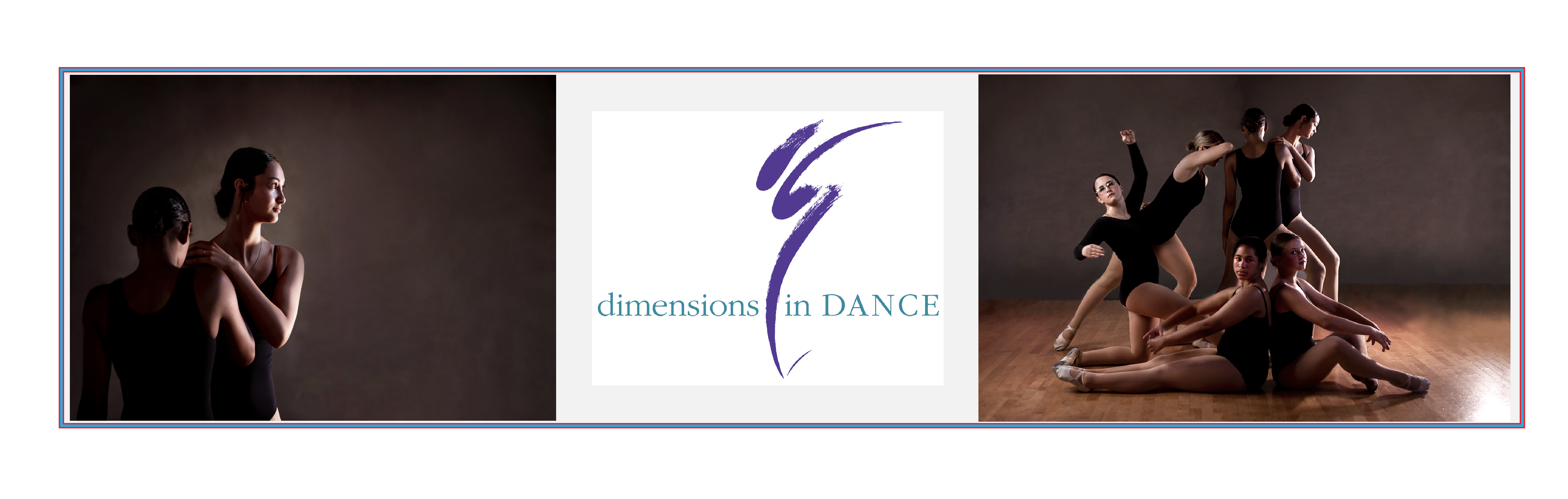 dimensions in DANCE logo & example artistic photos. 